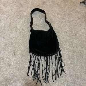 Bisou Bisou Black Fringe Shoulder Bag